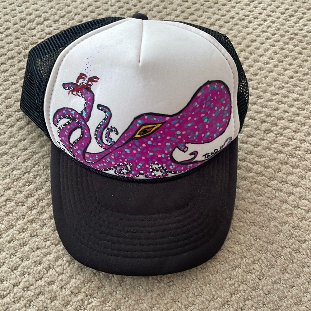 Hand Painted Octopus Trucker Hat